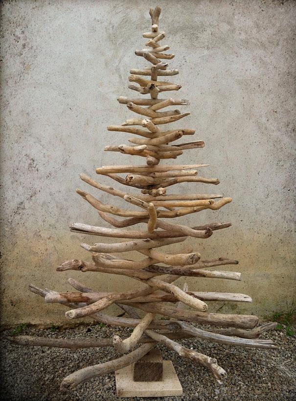 christmas decor with tree branches Creative Christmas Trees Decorations and DIY Ideas Founterior