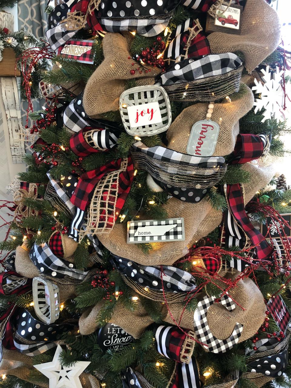 black and white checkered christmas decor Black White Buffalo Plaid Ornaments Checkered ornaments Christmas Decorations Black White