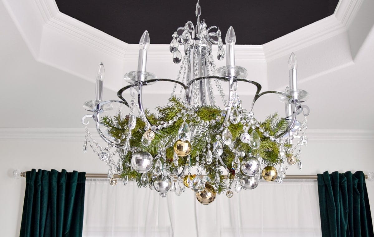 chandelier decor for christmas Chandelier Christmas Decor Ideas MONICA BENAVIDEZ