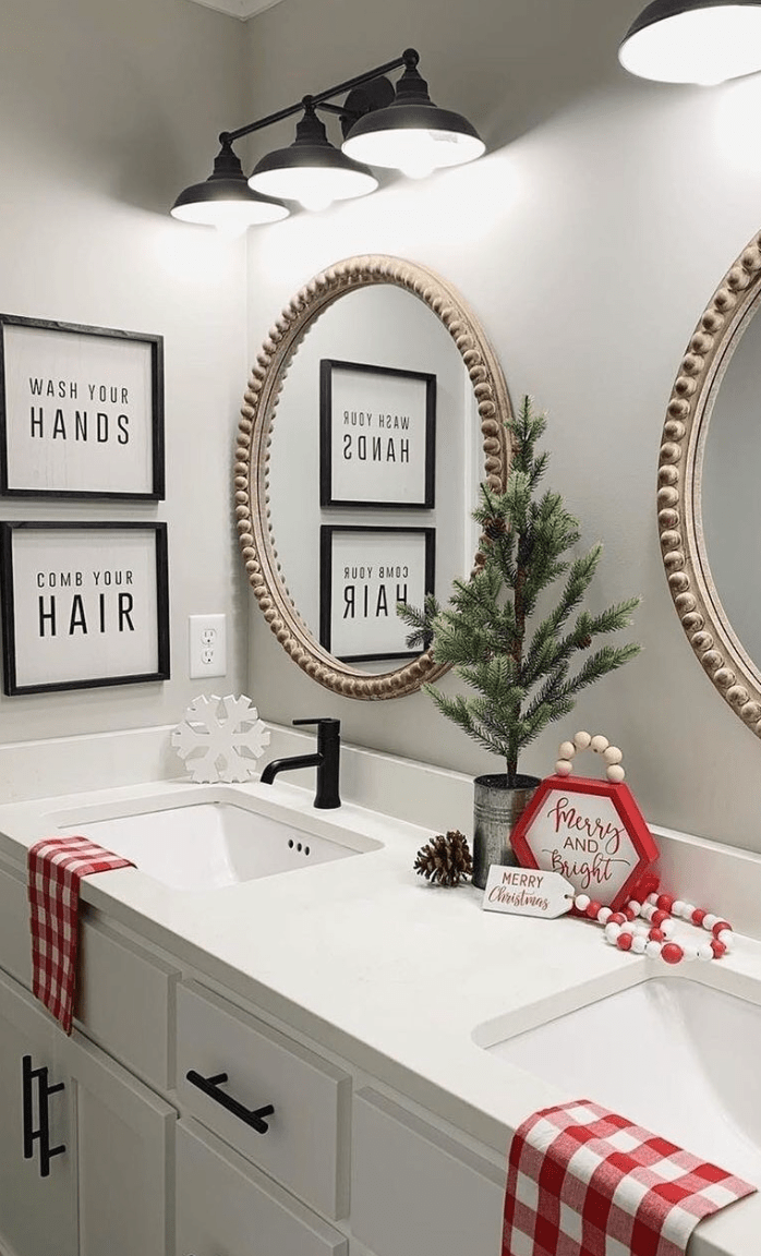 bathroom christmas decor ideas 30 Christmas Bathroom Decor Ideas to Try This Season