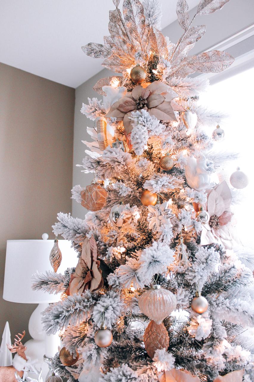 gold and pink christmas decor Rose Gold And Gold Christmas Tree How To Decorate An Insta Worthy Christmas Tree Vogue For