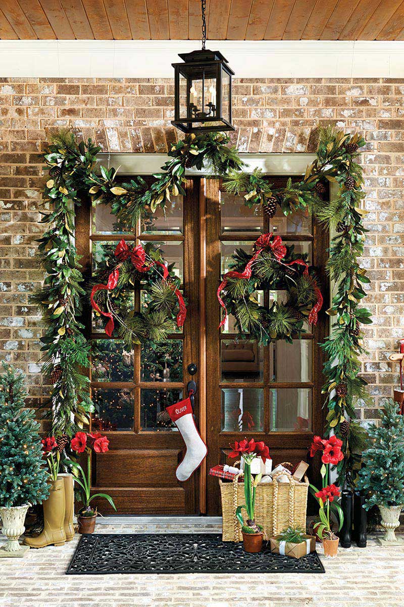 christmas decor at door Quiet CornerChristmas Front Door Decorations Quiet Corner