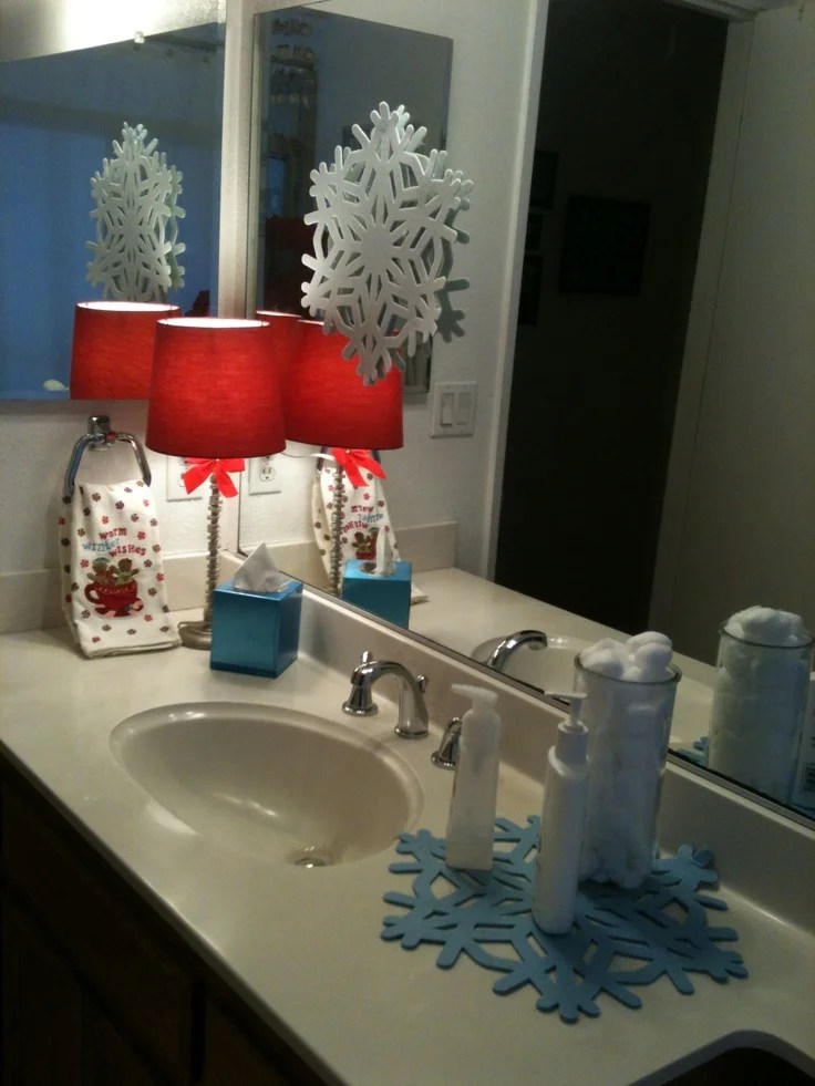 christmas decor in bathroom 40 Most Popular Bathroom Chirstmas Decoration Ideas Decoration Love