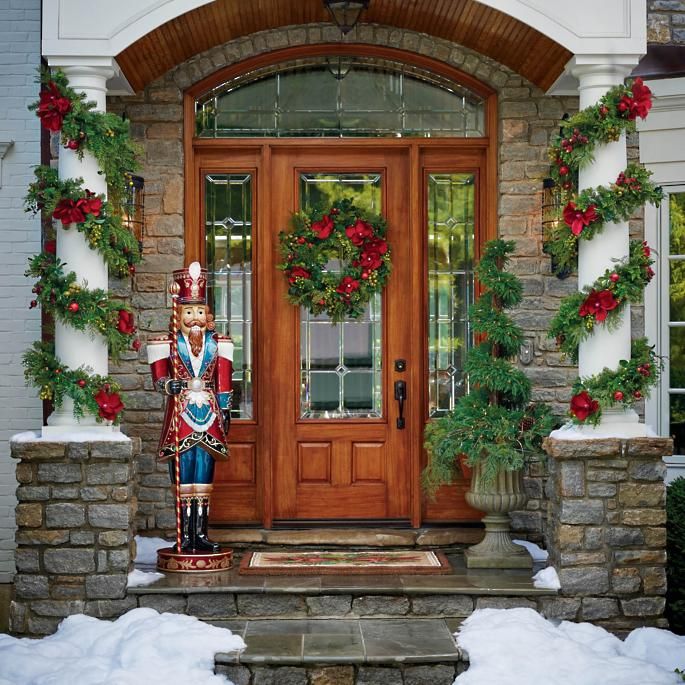 christmas decor for front door ideas 17 Christmas Porch & Front Door Decorating Ideas