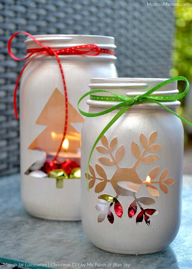 christmas decor glass jar Joyful, Joyful DIY Christmassy Mason Jars