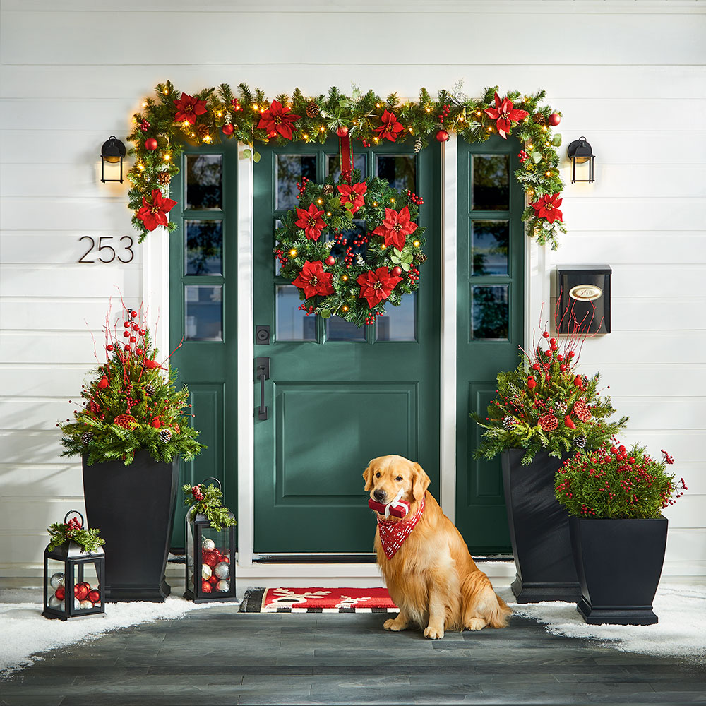 christmas decor for the front porch How To Decorate Front Steps For Christmas Shelly Lighting