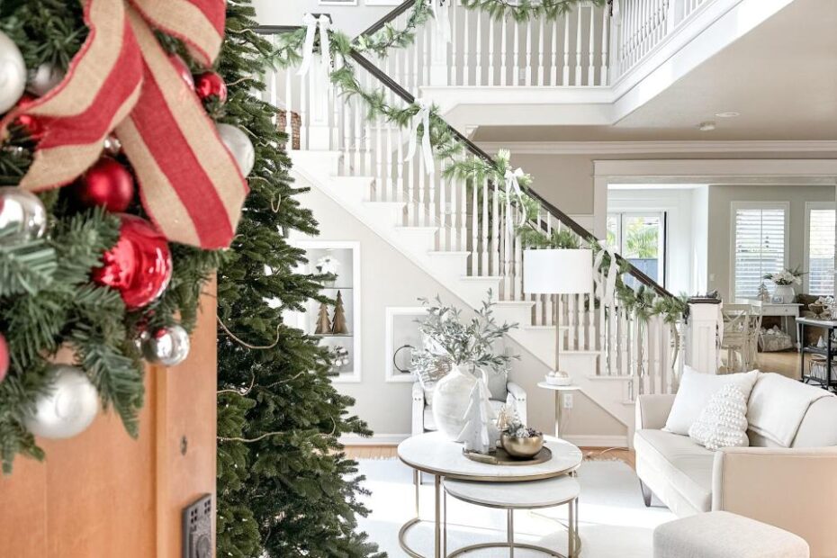 christmas decorating ideas for stairs Staircase Decor Ideas For Christmas Shelly Lighting