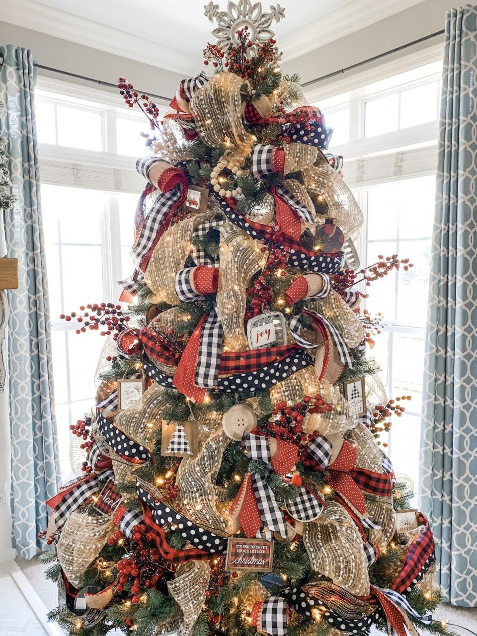 christmas tree decor bundles Christmas tree ideas using ribbon, buffalo check and polka dot! Wilshire Collections