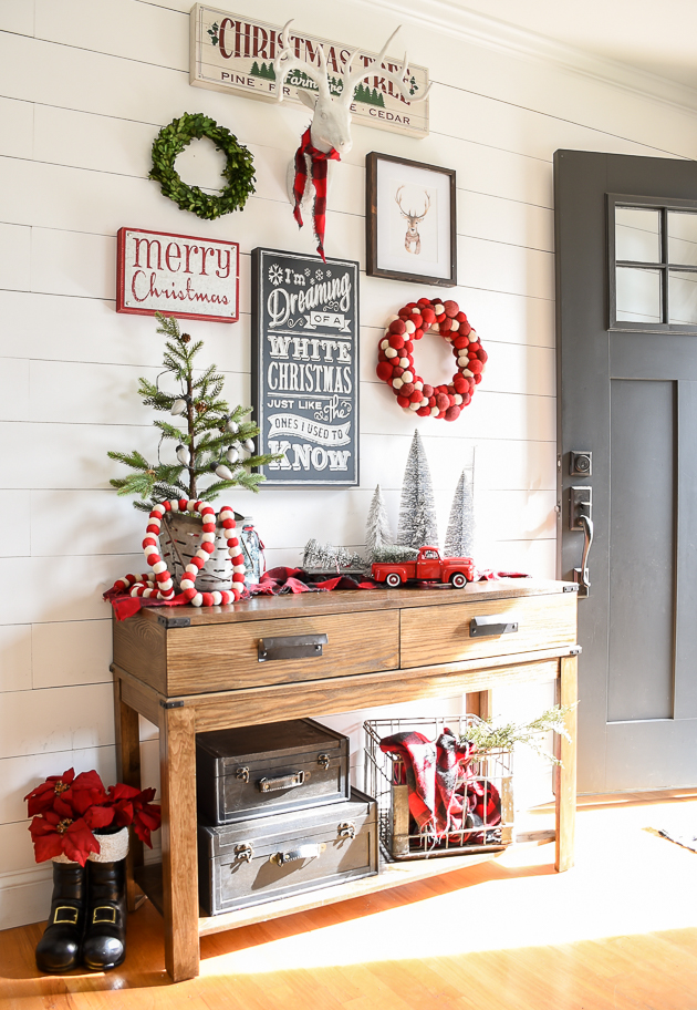 indoor entryway christmas decor Christmas Entryway and Living Room Tour Little House of Four Creating a beautiful home, one