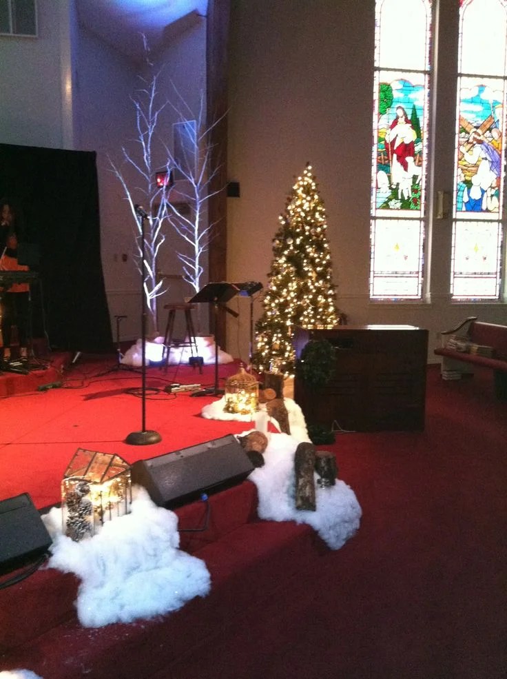 christmas decor for church stage 30 Amazing Church Christmas Decorations Ideas Decoration Love