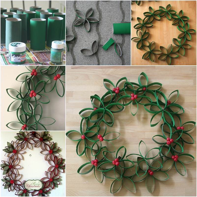 christmas decor ideas diy paper Creative Ideas 25 Simple Cute Toilet Paper Roll Christmas Crafts