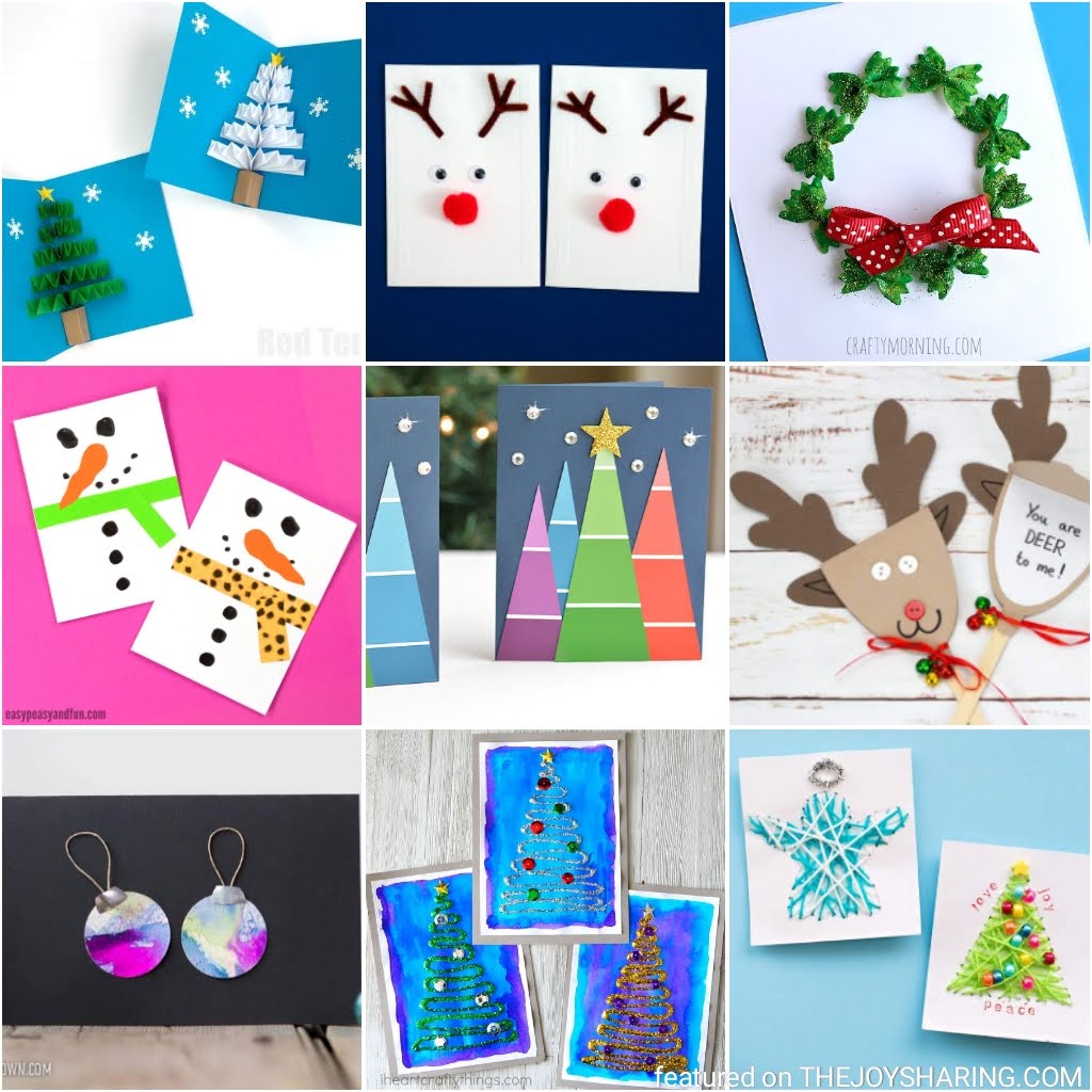 christmas decor ideas card 25 Simple Christmas Cards Kids Can Make The Joy of Sharing