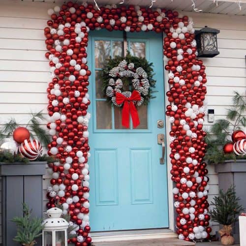 christmas ornament outdoor arch DIY Outdoor Christmas Ornament Arch for Doors