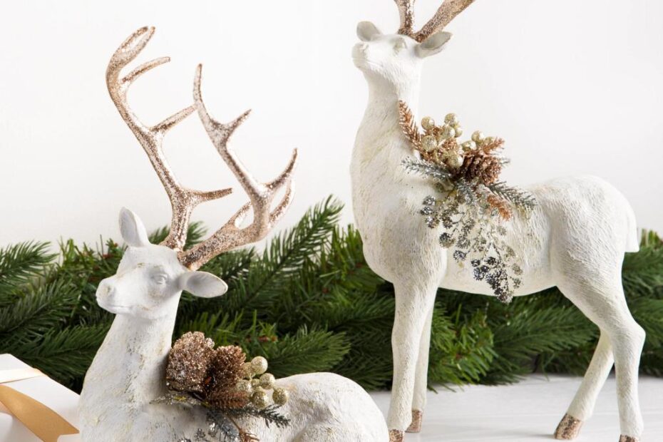 deer decor for christmas Winter Frost Tabletop Deer Christmas Decorations Balsam Hill