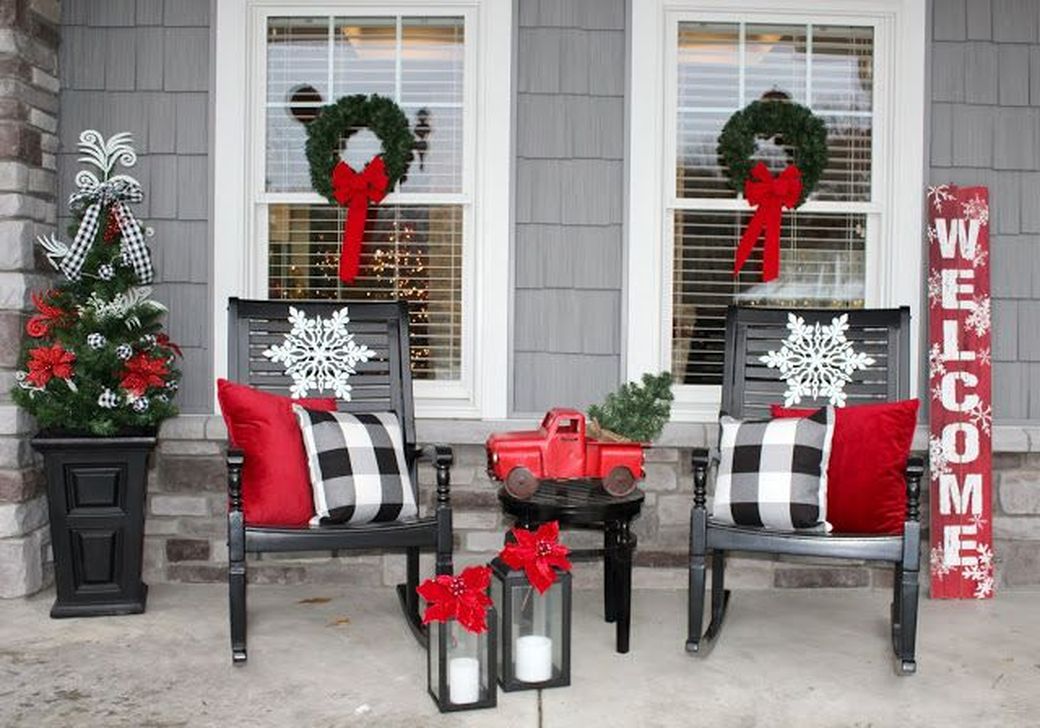 christmas decorations for patio doors 40 Fabulous Christmas Patio Decor Ideas PIMPHOMEE