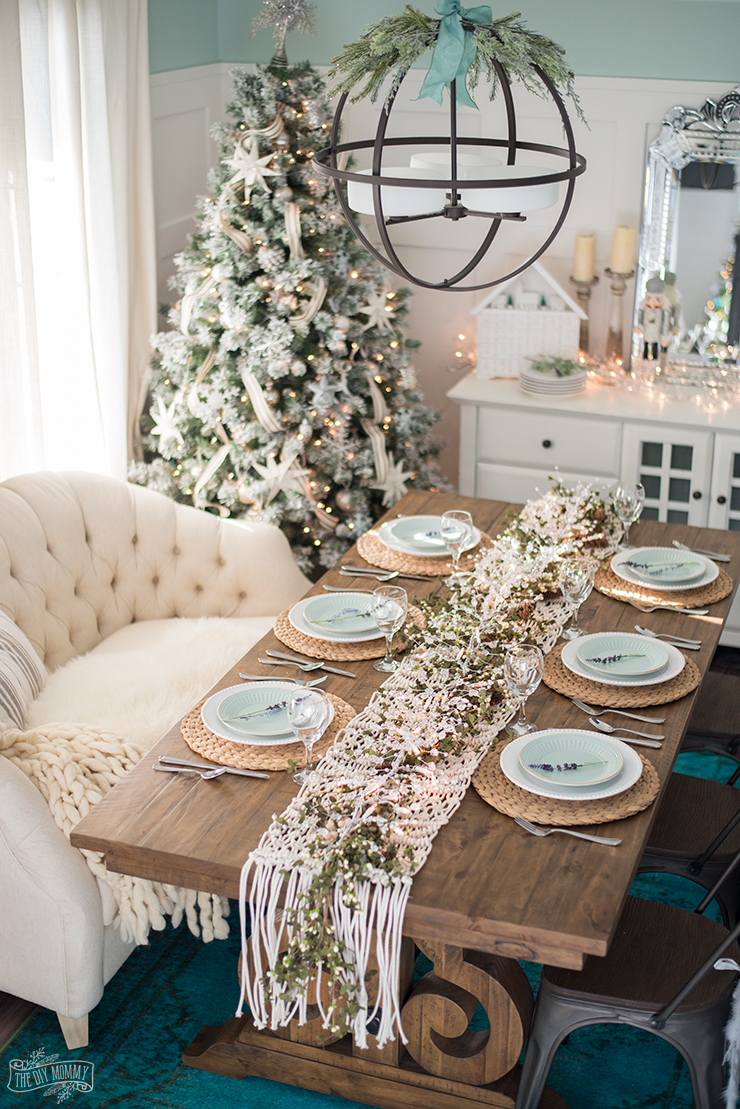 christmas farmhouse table decor French Country Farmhouse Christmas Dining Room & Table Setting The DIY Mommy