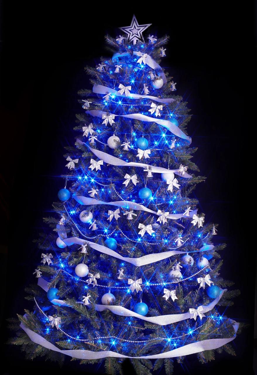 white and blue christmas tree decor 34 Blue Christmas Tree Decorations Ideas Decoration Love