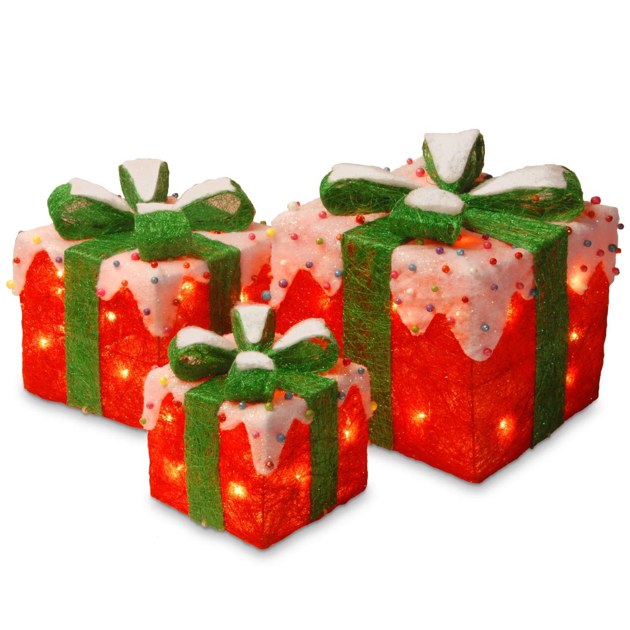 christmas gift boxes decor National Tree Co. Decorative Décor 3 Piece Gift Box Christmas Decoration Set & Reviews Wayfair