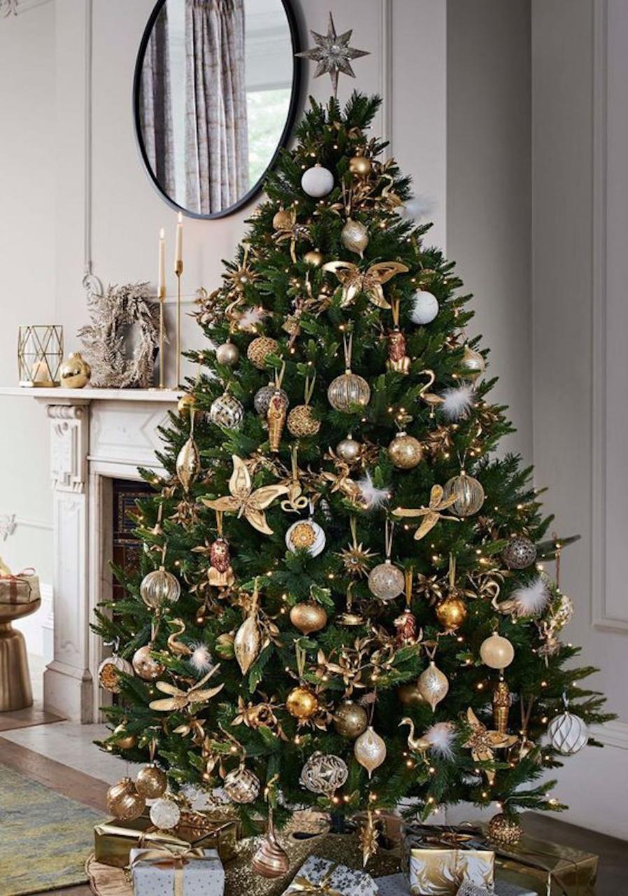 gold and silver christmas tree decor Gold Christmas Tree Decor Ideas Gold Decorations For Christmas Trees