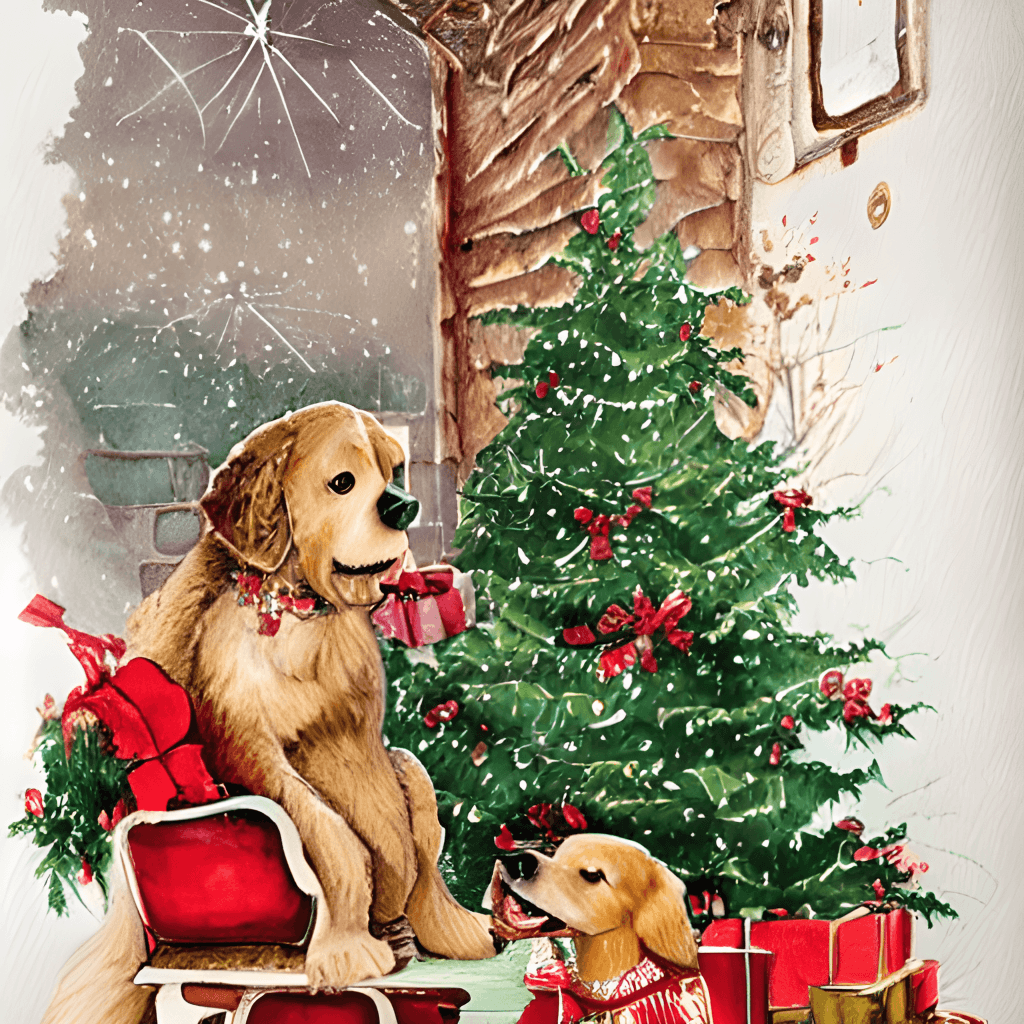 christmas golden retriever decor Golden Retriever Christmas Decor · Creative Fabrica