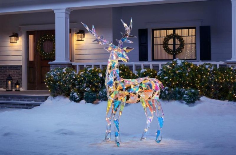 life size christmas decor LifeSized Iridescent Reindeer Christmas Decoration is Must Have