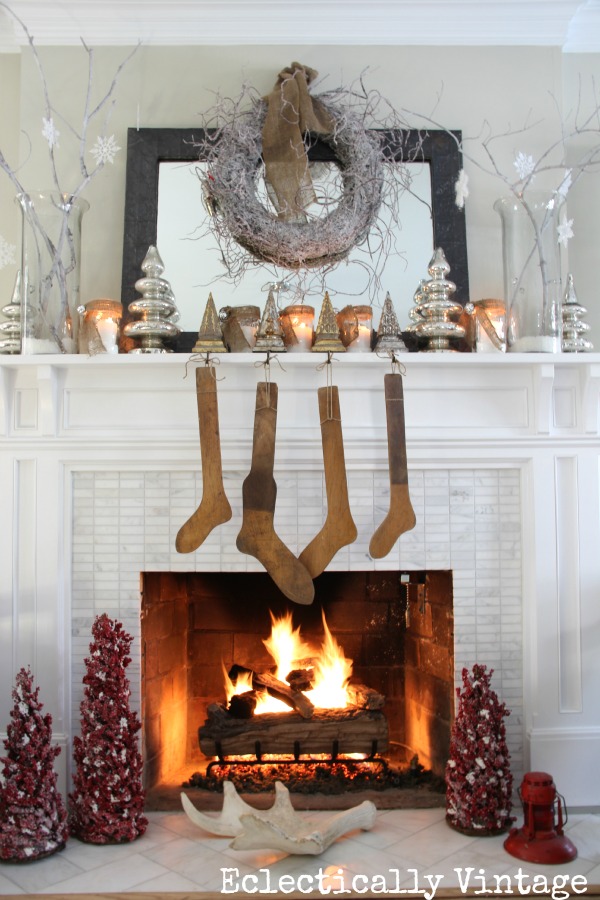 white christmas mantel decor Winter White Christmas Mantel Kelly Elko