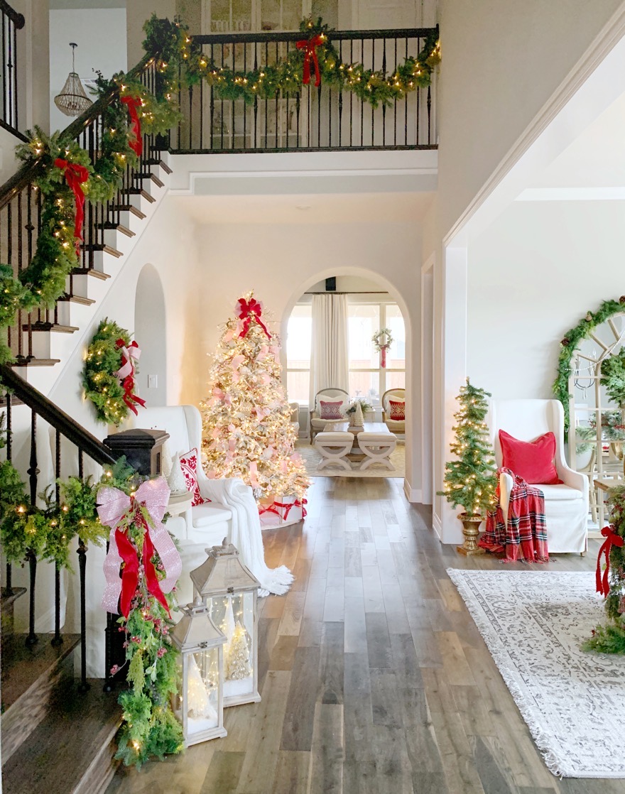 my texas home christmas decor Christmas Entryway Details and Tree Decorating HowTo with Balsam Hill My Texas House