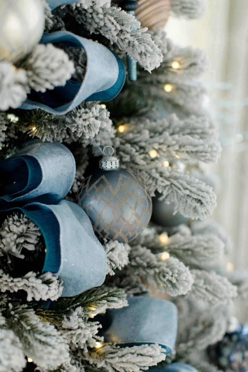 white and blue christmas decor Blue Christmas Decorating Ideas A Tour of Our Home