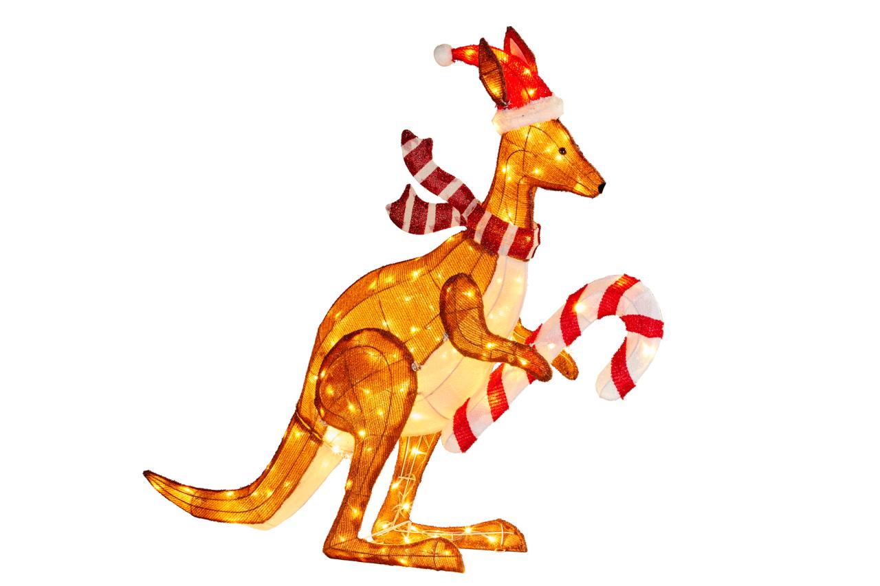 kangaroo outdoor christmas decorations Christmas Kangaroo Display with Lights Indoor/Outdoor, 99cmL Swish