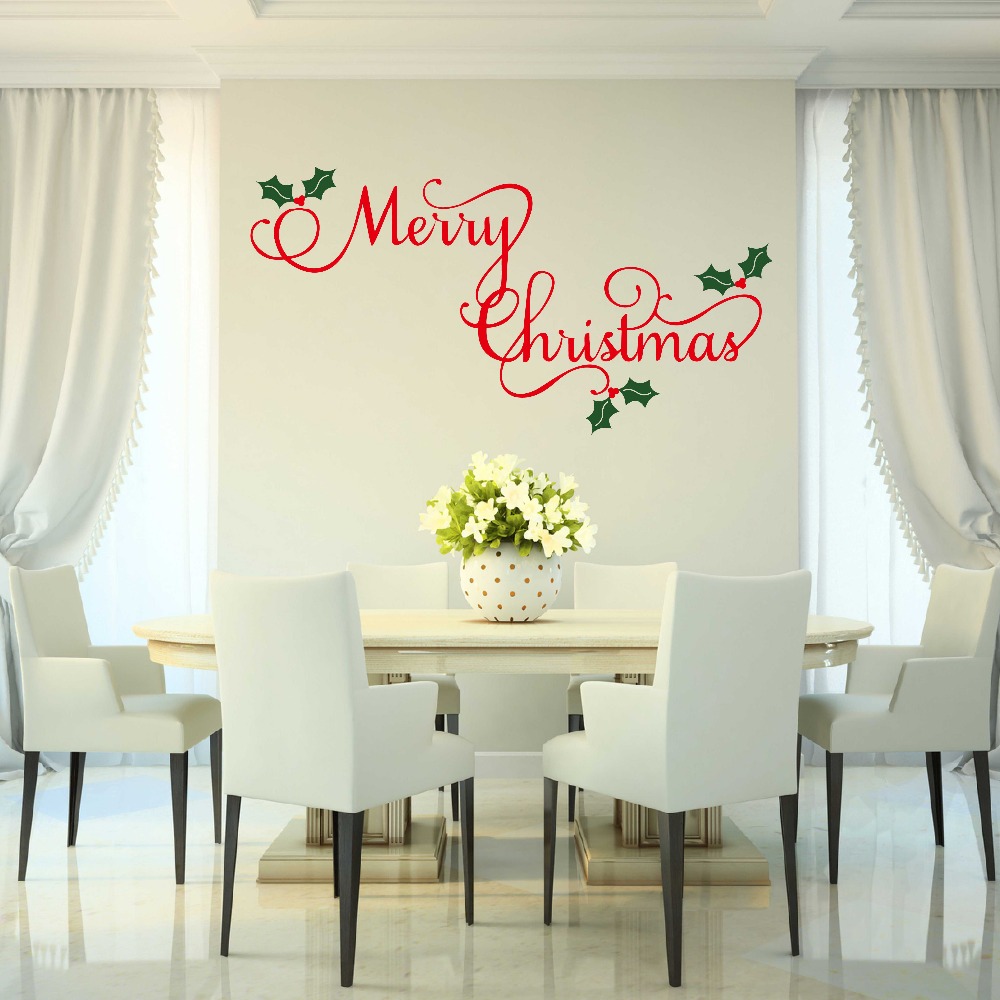 merry christmas wall decor Merry Christmas Wall Decal Holiday Decor Christmas Vinyl Decal Wall Decors Home Stickers 680MX