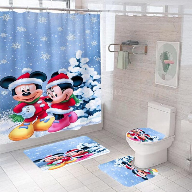 disney christmas bathroom decor Mickey And Minnie Mouse Christmas Tree And Snow Bathroom Set REVER LAVIE