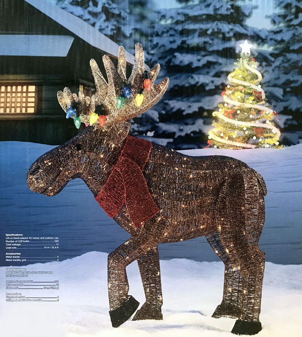 christmas outdoor decorations moose New Christmas 2017 45" LED Light Glitter String Moose Outdoor Yard