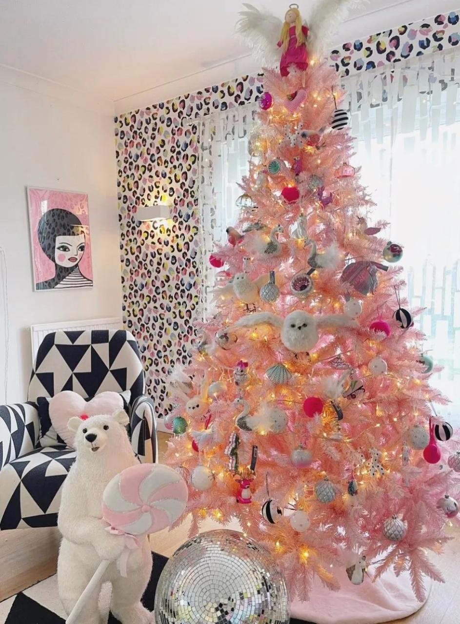 pink christmas tree decor Pink Christmas Tree Decorating Ideas 2024 Emily May Designs