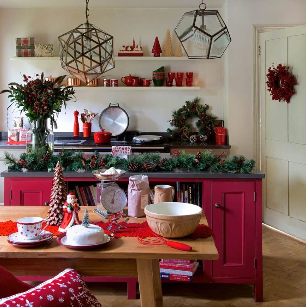 kitchen island christmas decor 31 Popular Christmas Decor Ideas For Kitchen Island HMDCRTN