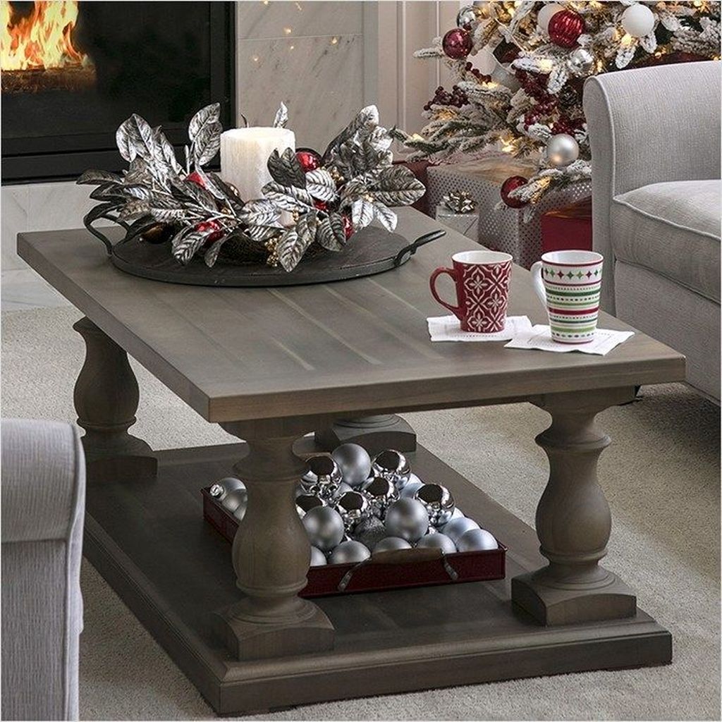 christmas decor on coffee table 46 Popular Christmas Theme Coffee Table Decoration Ideas PIMPHOMEE