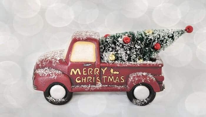 christmas pick up truck decor Red Pickup Truck Christmas Decor