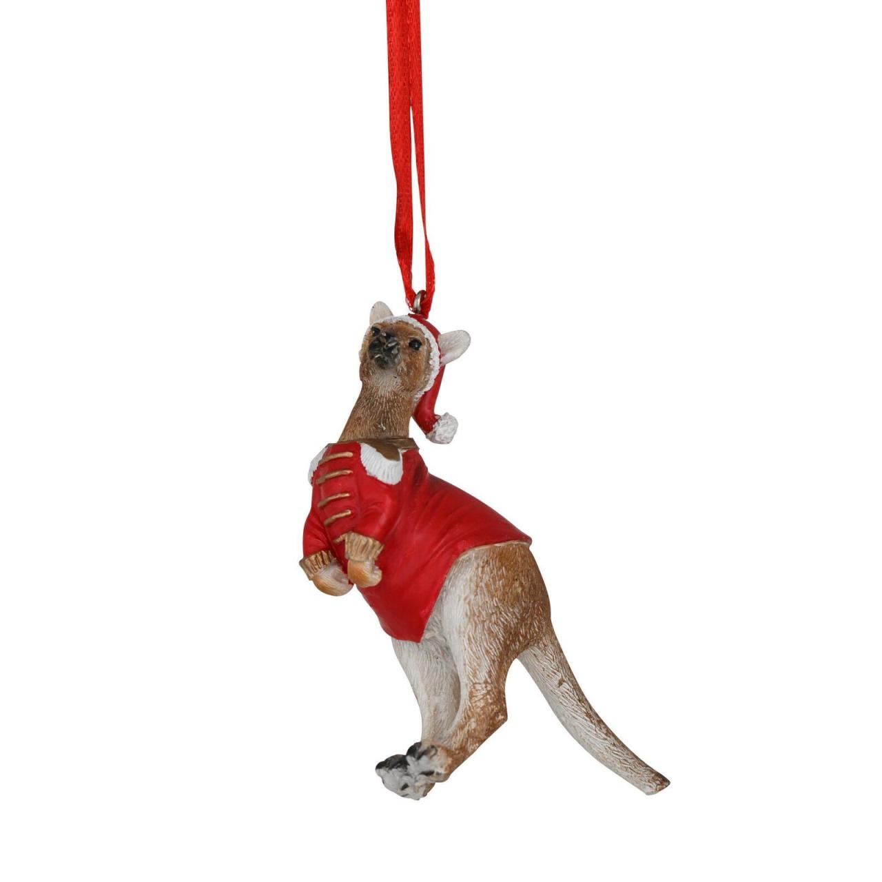 kangaroo outdoor christmas decorations 80mm Red Christmas Kangaroo Hanging Decoration