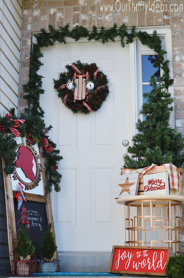 small porch christmas decor Christmas Porch Decor How to Decorate a Small Area Our Thrifty Ideas