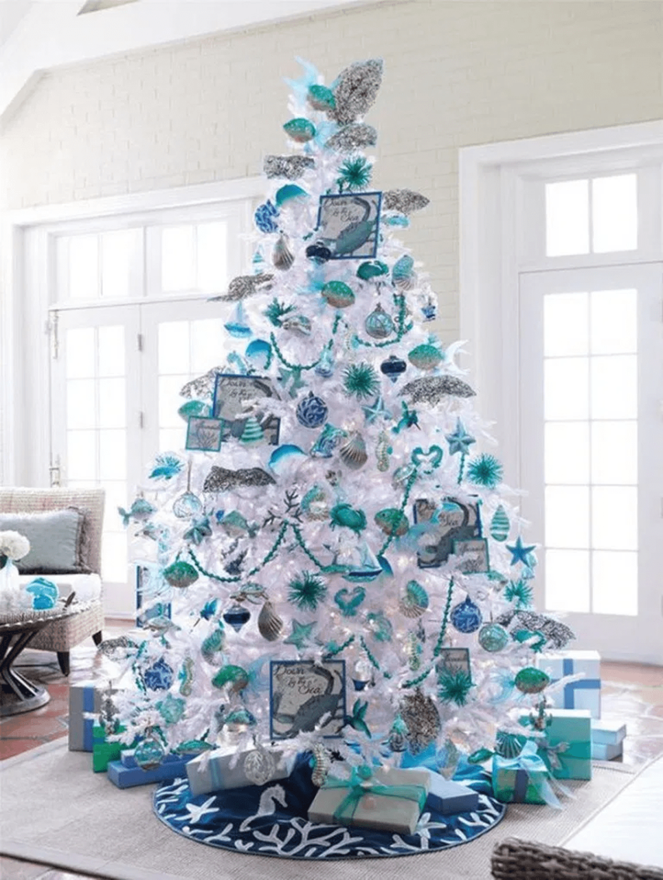 decor for white christmas tree 48 Stunning White Christmas Tree Ideas To Decorate Your Interior PIMPHOMEE