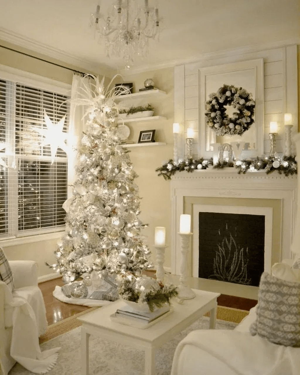 christmas tree decor in white 48 Stunning White Christmas Tree Ideas To Decorate Your Interior PIMPHOMEE