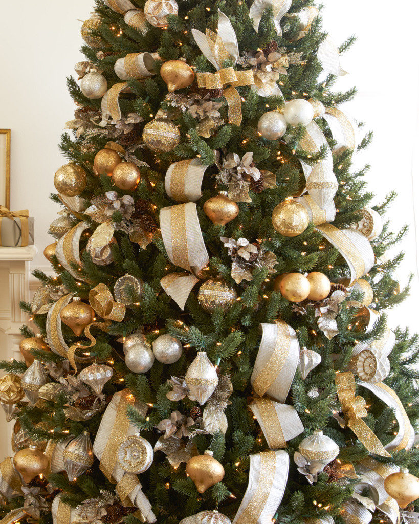 gold and silver christmas tree decor Silver and Gold Christmas Tree Theme Theme Balsam Hill Blog