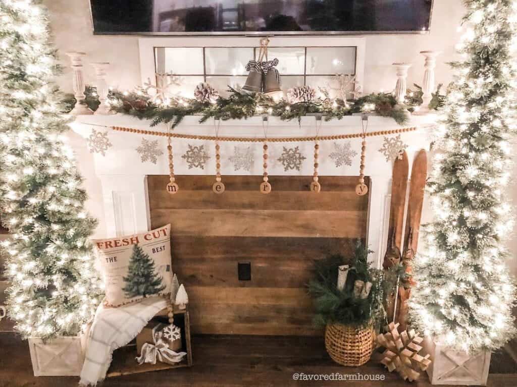 white christmas mantel decor White Christmas Mantel Decor Soul & Lane