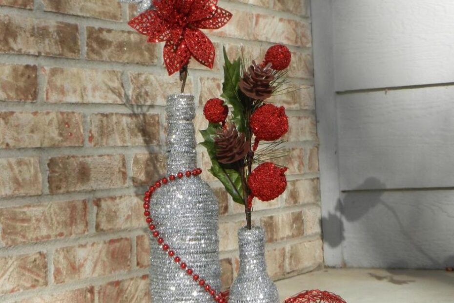 christmas decor with wine bottles Wine Bottle DIY Christmas Decor