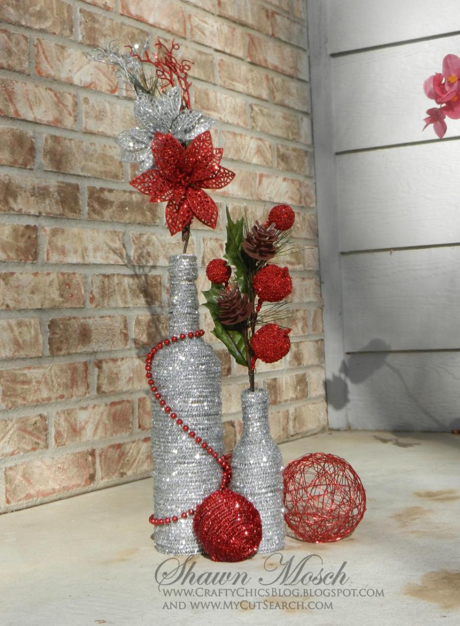 christmas decor with wine bottles Wine Bottle DIY Christmas Decor