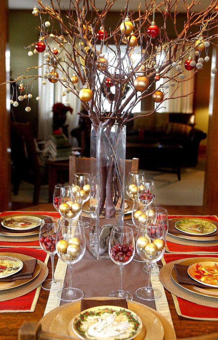 christmas decor for table top 35 Beautiful Christmas Tablescapes Ideas Table Decorating Ideas