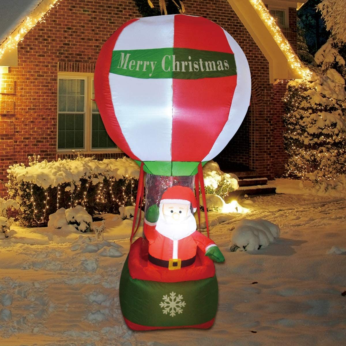 blow up christmas decorations indoor 6 Ft Christmas Inflatable Santa Claus Hotair Balloon Blow Up Indoor