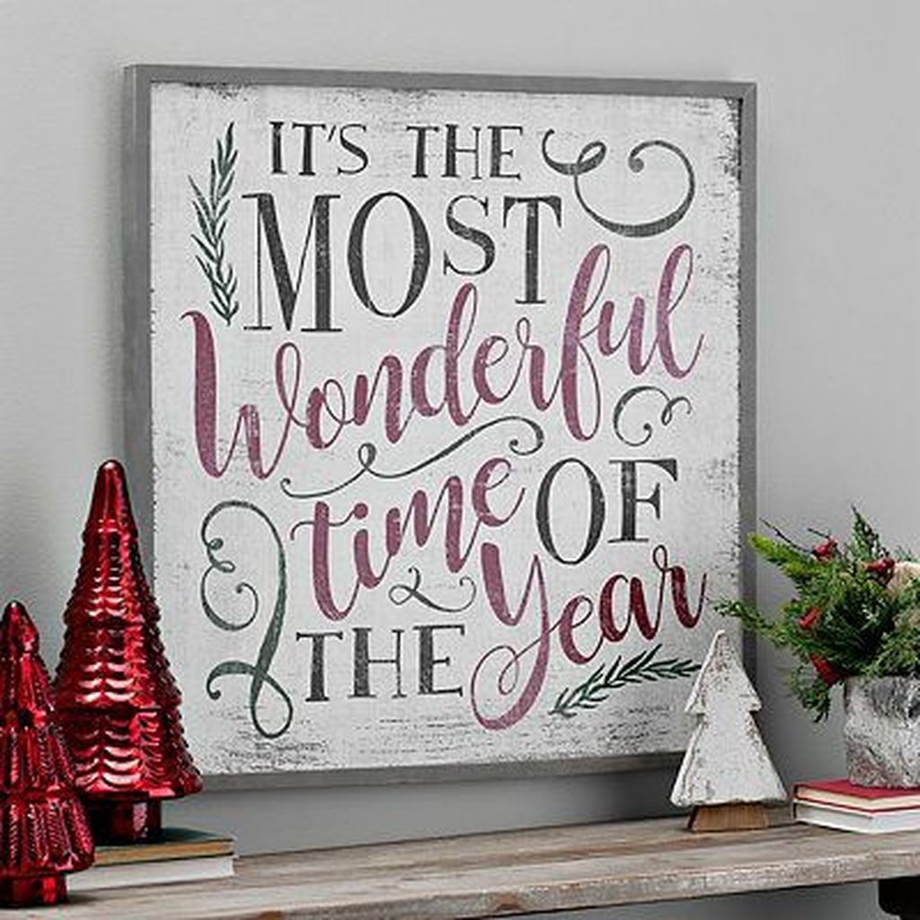 christmas home decor signs 44 Lovely Christmas Wall Decor Ideas For Your Homes PIMPHOMEE