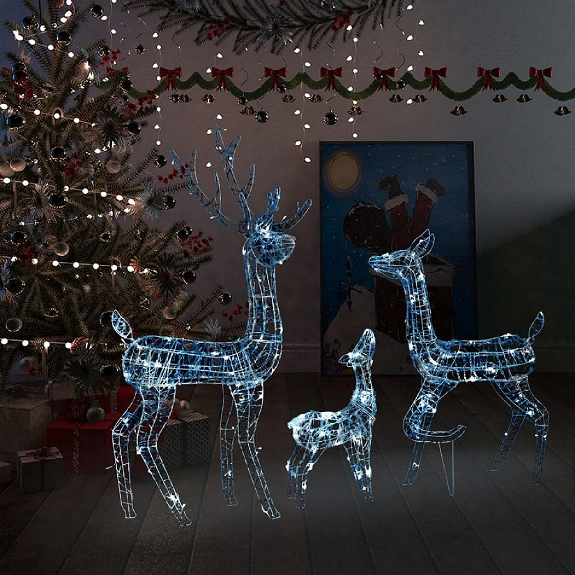 christmas decor by triple r lighting llc Acrylic Reindeer Family Christmas Decoration 300 LED Cold Oriental Trading