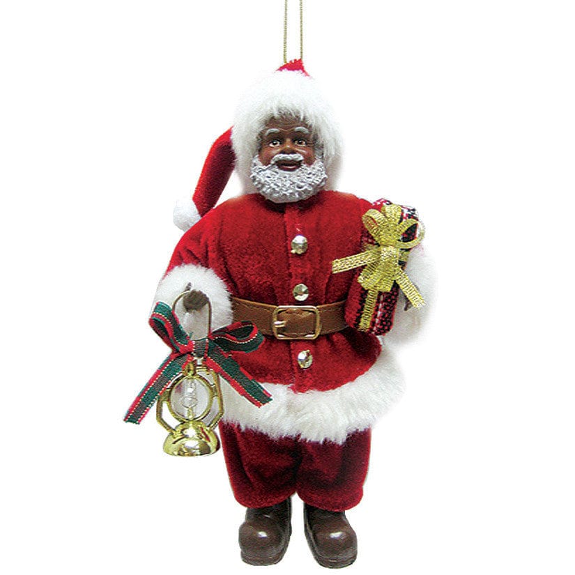 black santa christmas decor African American Santa Claus Christmas Ornament (Black Xmas Decor) The Black Art Depot