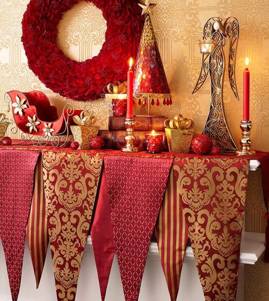 red and gold decor for christmas 32 Amazing Red And Gold Christmas Décor Ideas DigsDigs